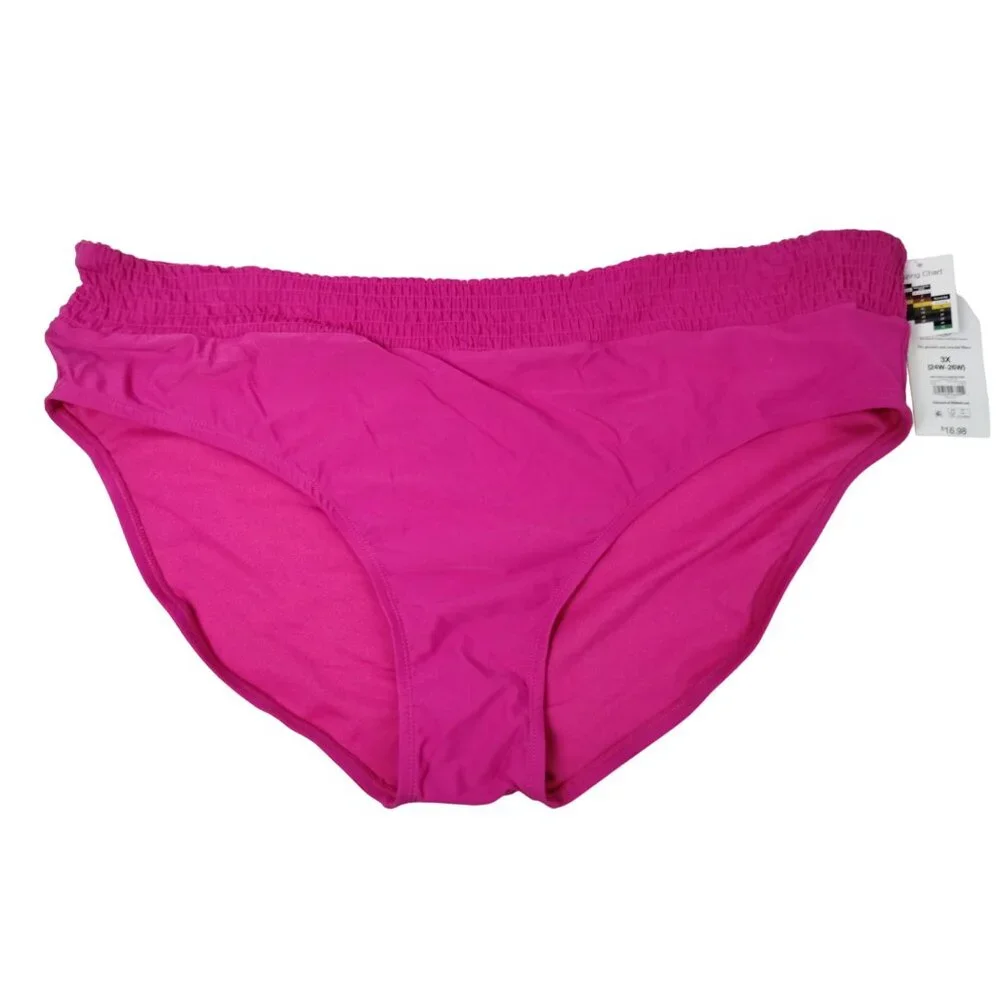 Time and Tru Womens 3X Summer Fuchsia High Rise bikini bottoms - Picture 1 of 5